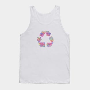 Recycle Symbol Silhouette Shape Text Word Cloud Tank Top